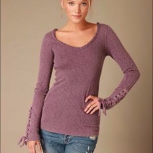 Free people lace up cuff thermal size small